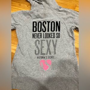Victoria’s Secret gray Boston zip up sweatshirt hoodie size medium
